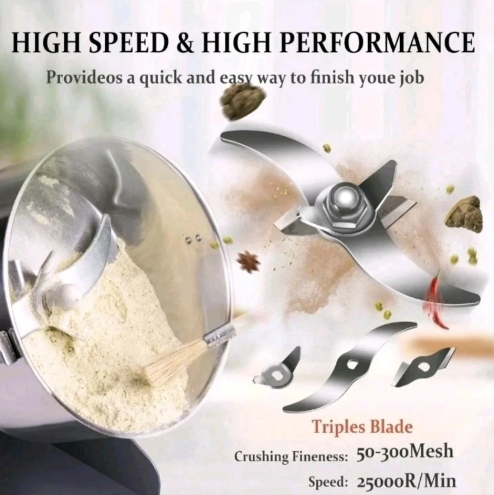 INSELY Grain Mill Grinder 300g High Speed Food Grain Mill Wheat Grinder Coffee